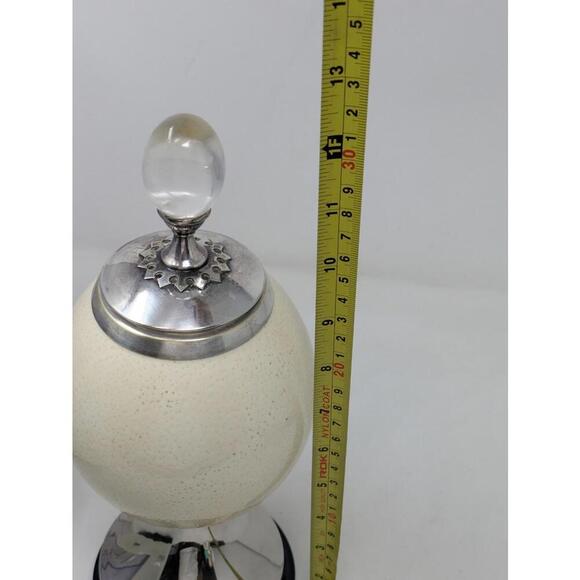 Anthony Redmile -Ostrich Egg Tobacco Sealer-Silver Base/Top Crystal Egg Top 1970 - Picture 9 of 9